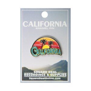 California Palm Sunset Enamel Pin - CA USA Nature Beach Travel Apparel Gift NWT